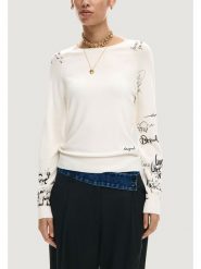 Desigual Sweter Marquette 26SWJF10 Écru Regular Fit. Swetry Desigual, xl, bez wzorów, z wiskozy, bez ramiączek. Za 429.99 zł.