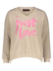 Miss goodlife Bluza "Just Love" w kolorze beżowym rozmiar: M. Brązowe bluzy miss goodlife, m, bez wzorów, z bawełny, bez ramiączek, bez kaptura. Za 173.99 zł.