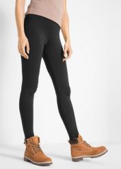 Legginsy ocieplane. Czarne legginsy bonprix, bez wzorów. Za 77.99 zł.