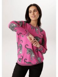 Aniston Bluzka w kolorze różowym rozmiar: 42. Różowe bluzki Aniston, bez wzorów, bez kołnierzyka, bez ramiączek. Za 173.99 zł.