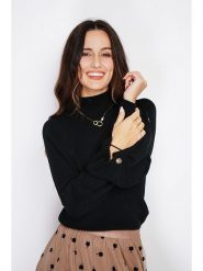 C& Jo Sweter w kolorze czarnym rozmiar: 38. Czarne swetry C& Jo, bez wzorów, z kaszmiru, klasyczne, bez ramiączek. Za 157.45 zł.