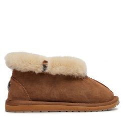Kapcie EMU Australia. Brązowe kapcie Emu Australia, bez wzorów. Za 369.99 zł.