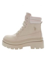 U.S. Polo Assn. Botki w kolorze kremowym rozmiar: 36. Białe botki U.S. Polo Assn., bez wzorów, bez obcasa, bez zapięcia. Za 234.95 zł.
