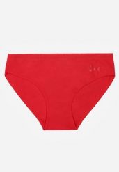 Czerwone Majtki Figi z Bawełną i Ozdobnymi Napisami Phioreia. Czerwone figi Born2be, bez wzorów, z bawełny. Za 6.99 zł.