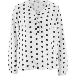 Bluzka "henley", z nadrukiem bonprix biały w kropki. Bluzki marki Reserved. Za 49.99 zł.