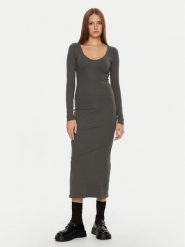 Brave Soul Sukienka codzienna LDRJ-624HOLLY Szary Regular Fit. Szare sukienki Brave Soul, na co dzień, m, bez wzorów, z bawełny, bez kołnierzyka, bez ramiączek, proste. Za 69.99 zł.