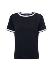 More & More Koszulka damska Kobiety Sztuczne włókno niebieski jednolity, 34. Niebieskie t-shirty sportowe More & More, bez wzorów, z materiału, bez ramiączek. Za 219.95 zł.