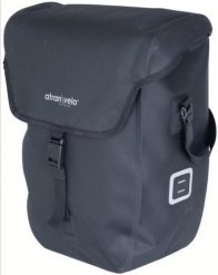 Torba rowerowa na bagażnik „Commuter Side WP”. Czarne torby na laptopa ATRAN VELO, bez wzorów, z materiału, na ramię. Za 714.75 zł.