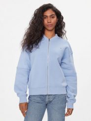 Tommy Jeans Bluza Tjw Zip Thru Bomber DW0DW17957 Błękitny Regular Fit. Niebieskie bluzy Tommy Jeans, xxs, bez wzorów, z jeansu, bez kaptura. Za 309.99 zł.