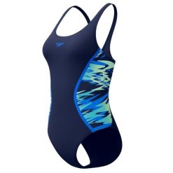 Strój kąpielowy damski Speedo Hyperboom Splc Msclbk. Niebieskie stroje jednoczęściowe Speedo, bez wzorów, sportowe. Za 169.99 zł.