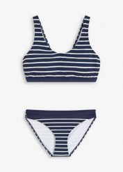 Bikini bustier (2 części). Niebieskie bikini bonprix, bez wzorów. Za 79.99 zł.