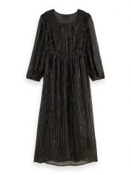 Scotch & Soda Sukienka w kolorze złoto-czarnym rozmiar: 36. Czarne sukienki Scotch & Soda, bez wzorów, bez kołnierzyka, bez ramiączek, maxi. Za 249.17 zł.