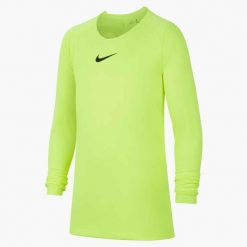 Koszulka Termoaktywna Juniorska Nike First Layer. Zielone bielizna termoaktywna damska Nike, bez wzorów, bez ramiączek, do piłki nożnej. Za 97.90 zł.