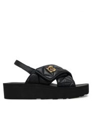 LOVE MOSCHINO Sandały JA16044I1MIE0000 Czarny. Czarne sandały Love Moschino, bez wzorów, ze skóry, bez obcasa, na płaskiej podeszwie, bez zapięcia. Za 939.99 zł.