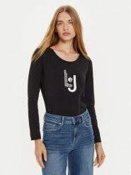 Liu Jo Sport Bluzka TF4206 JS088 Czarny Regular Fit. Czarne t-shirty sportowe Liu Jo Sport, xs, bez wzorów, z bawełny, bez ramiączek. Za 199.99 zł.