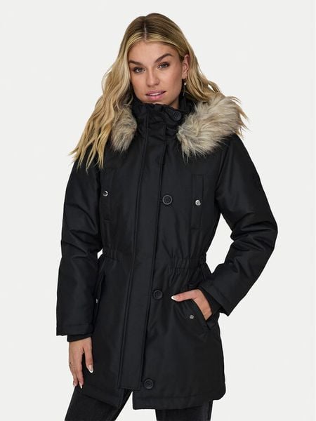ONLY Parka Iris 15304625 Czarny Regular Fit. Czarne płaszcze ONLY, m, bez wzorów, z syntetyku, bez kaptura. Za 299.99 zł.