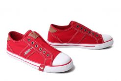 Mustang 26M0242008 Czerwony, tenisówki i trampki damskie. Czerwone trampki sportowe Mustang, bez wzorów, bez zapięcia, tenisowe. Za 209.90 zł.
