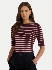 LAUREN RALPH LAUREN Bluzka 200P03723001 Brązowy Slim Fit. Brązowe bluzki Lauren Ralph Lauren, xs, bez wzorów, z bawełny, bez kołnierzyka, bez ramiączek. Za 329.99 zł.