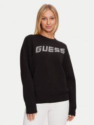 Guess Bluza V4BQ15 K7UW2 Czarny Regular Fit. Czarne bluzy Guess, xxs, z aplikacjami, z wiskozy, bez kaptura. Za 229.99 zł.