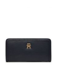 Tommy Hilfiger Duży Portfel Damski Th Monotype Large Slim Wallet AW0AW16210 Granatowy. Niebieskie portfele Tommy Hilfiger, bez wzorów, ze skóry. Za 199.99 zł.