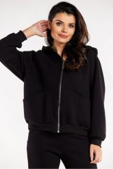 Luźna bluza z kapturem rozpinana z kieszeniami czarna. Czarne bluzy Infinite You, l, bez wzorów, z bawełny, eleganckie, bez ramiączek, z kapturem. Za 259.00 zł.