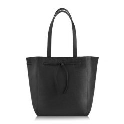 Shopperka skórzana PAOLO PERUZZI IN-64-BL czarna. Czarne shopper bag PAOLO PERUZZI, bez wzorów, z materiału, na ramię, bez dodatków. Za 299.99 zł.