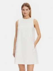 Weekend Max Mara Sukienka codzienna Racer 2515221102 Biały Regular Fit. Białe sukienki Weekend Max Mara, na co dzień, bez wzorów, z bawełny, bez kołnierzyka, bez ramiączek, proste. Za 1,279.00 zł.