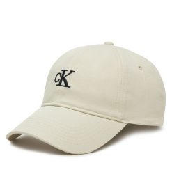 Czapka z daszkiem Calvin Klein Jeans. Białe czapki z daszkiem Calvin Klein Jeans, bez wzorów, z jeansu. Za 89.99 zł.