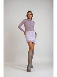 Monki Bluzka w kolorze fioletowym rozmiar: S. Różowe bluzki Monki, s, bez wzorów, bez kołnierzyka, bez ramiączek. Za 34.93 zł.