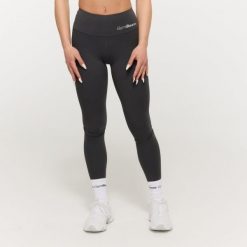 Legginsy damskie fitness z wysokim stanem Charcoal BEAT. Szare legginsy GYMBEAM, bez wzorów, z elastanu. Za 112.90 zł.