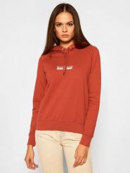 LEE ESSENTIAL HOODIE DAMSKA BLUZA Z KAPTUREM RED OCHRE L53WTXOE 112112593. Brązowe bluzy Lee, l, bez wzorów, bez ramiączek, z kapturem. Za 149.99 zł.