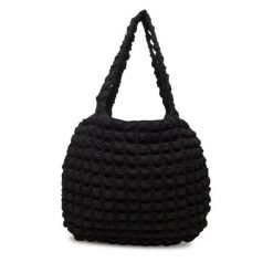 Torebka Pieces. Czarne shopper bag Pieces, bez wzorów, bez dodatków. Za 99.99 zł.