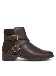 Clarks Botki Havisham Bay 26182942 Brązowy. Brązowe botki Clarks, bez wzorów, ze skóry, bez obcasa, na płaskiej podeszwie, bez zapięcia. Za 379.99 zł.