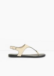 Sandały japonki. Szare sandały bonprix, bez wzorów, klasyczne, bez obcasa, bez zapięcia. Za 32.99 zł.