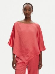 PINKO Bluzka 104671 A2BU Koralowy Relaxed Fit. Pomarańczowe bluzki Pinko, l, bez wzorów, z syntetyku, bez kołnierzyka, bez ramiączek. Za 1,109.00 zł.