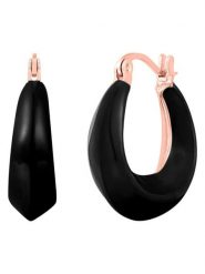 Yokoamii Pozłacane kolczyki-kreole rozmiar: onesize. Czarne kolczyki Yokoamii, metalowe. Za 34.99 zł.