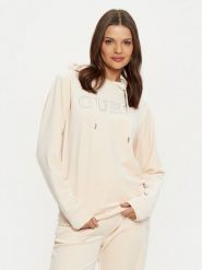Guess Bluza V4RQ25 KBXI2 Écru Regular Fit. Bluzy Guess, s, z aplikacjami, z syntetyku, bez kaptura. Za 229.99 zł.