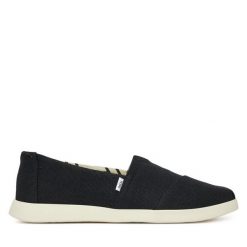 Półbuty Toms. Czarne półbuty wsuwane TOMS, bez wzorów, bez obcasa, na płaskiej podeszwie. Za 219.99 zł.