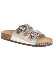 C'M Klapki w kolorze złotym rozmiar: 38. Żółte klapki C'M, bez wzorów, klasyczne, z otwartym noskiem, bez obcasa, bez zapięcia. Za 101.23 zł.