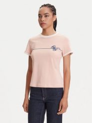 Guess T-Shirt V5YI01 J1314 Różowy Regular Fit. Czerwone t-shirty Guess, m, z aplikacjami, z bawełny, bez kołnierzyka, bez ramiączek. Za 109.99 zł.