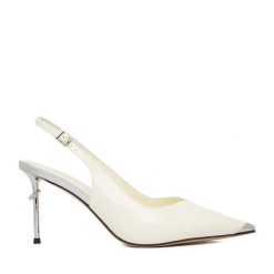 Szpilki Eva Minge. Białe szpilki Eva Minge, bez wzorów, bez obcasa, na szpilce, bez zapięcia. Za 449.99 zł.