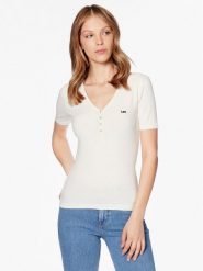 Lee T-Shirt L44KIPNQ 112333722 Écru Regular Fit. T-shirty Lee, l, bez wzorów, z syntetyku, bez kołnierzyka, bez ramiączek. Za 99.99 zł.