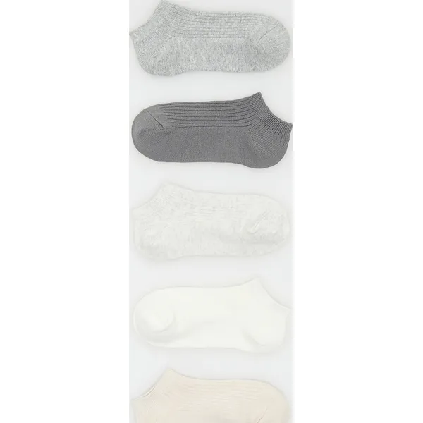 Bawełniane stopki 5 pack - Szary. Szare skarpetki Reserved, bez wzorów, z bawełny. Za 39.99 zł.
