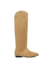 Badura Kozaki EO-CELIA-60504-25 Beżowy. Brązowe kozaki Badura, bez wzorów, ze skóry, bez obcasa, na płaskiej podeszwie, bez zapięcia. Za 579.99 zł.
