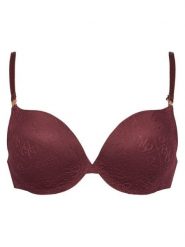 Guess Biustonosz push-up O5RC12 KCLB0 Bordowy. Czerwone biustonosze Guess, z aplikacjami, z syntetyku. Za 199.99 zł.