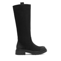 Kozaki Jenny Fairy. Czarne kozaki Jenny Fairy, bez wzorów, bez obcasa, na płaskiej podeszwie, bez zapięcia. Za 139.99 zł.