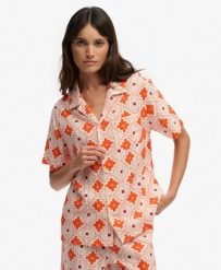 Superdry Koszula Krótki Rękaw Beach z Nadrukiem – Relaxed Fit. Brązowe koszule Superdry, bez wzorów, z bawełny, wakacyjne, bez kołnierzyka, bez ramiączek. Za 234.25 zł.
