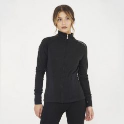 Damska Bluza Treningowa Dafne z Kapturem i Zamkiem Czarna. Czarne bluzy LEGEA, m, bez wzorów, z bawełny, klasyczne, bez ramiączek, bez kaptura. Za 96.00 zł.