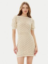 TWINSET Sukienka dzianinowa 251TT3172 Beżowy Regular Fit. Brązowe sukienki Twinset, xxl, bez wzorów, z bawełny, bez kołnierzyka, bez ramiączek. Za 779.99 zł.