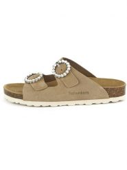 BABUNKERS Family Skórzane klapki w kolorze jasnobrązowym rozmiar: 37. Brązowe klapki BABUNKERS Family, bez wzorów, klasyczne, z otwartym noskiem, bez obcasa, bez zapięcia. Za 173.99 zł.